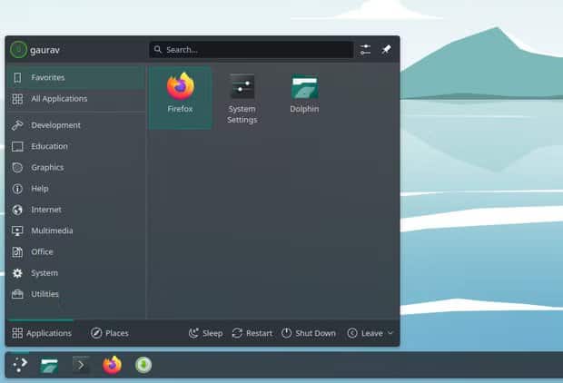 manjaro-app-menu أسهل توزيعات Linux مناسبة للمبتدئين