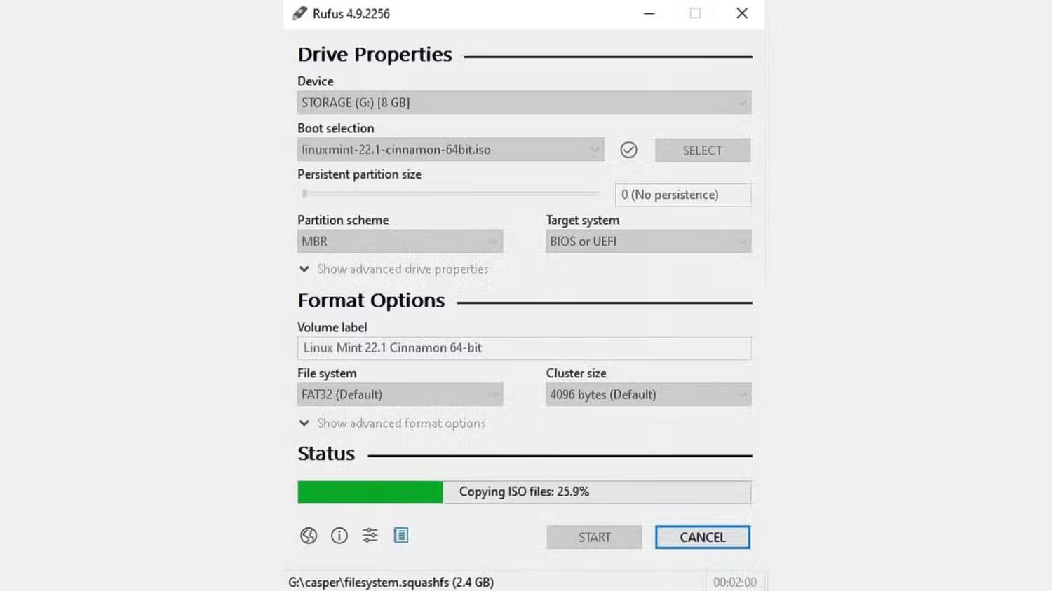 mint-linux-being-formatted-into-usb ماذا تفعل إذا كان جهازك غير متوافق مع Windows 11