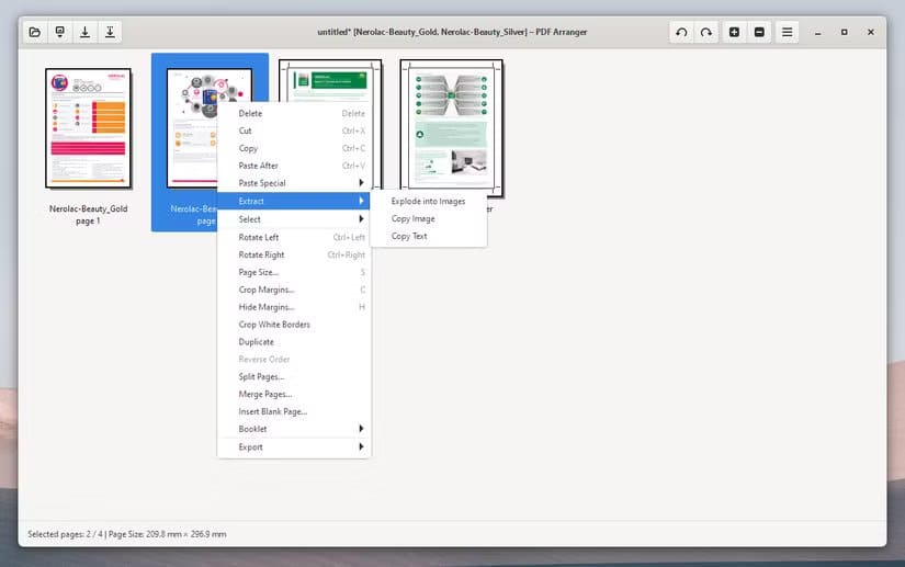 pdf-arranger أفضل تطبيقات مفتوحة المصدر لتحرير ملفات PDF مجانًا بدون علامات مائية