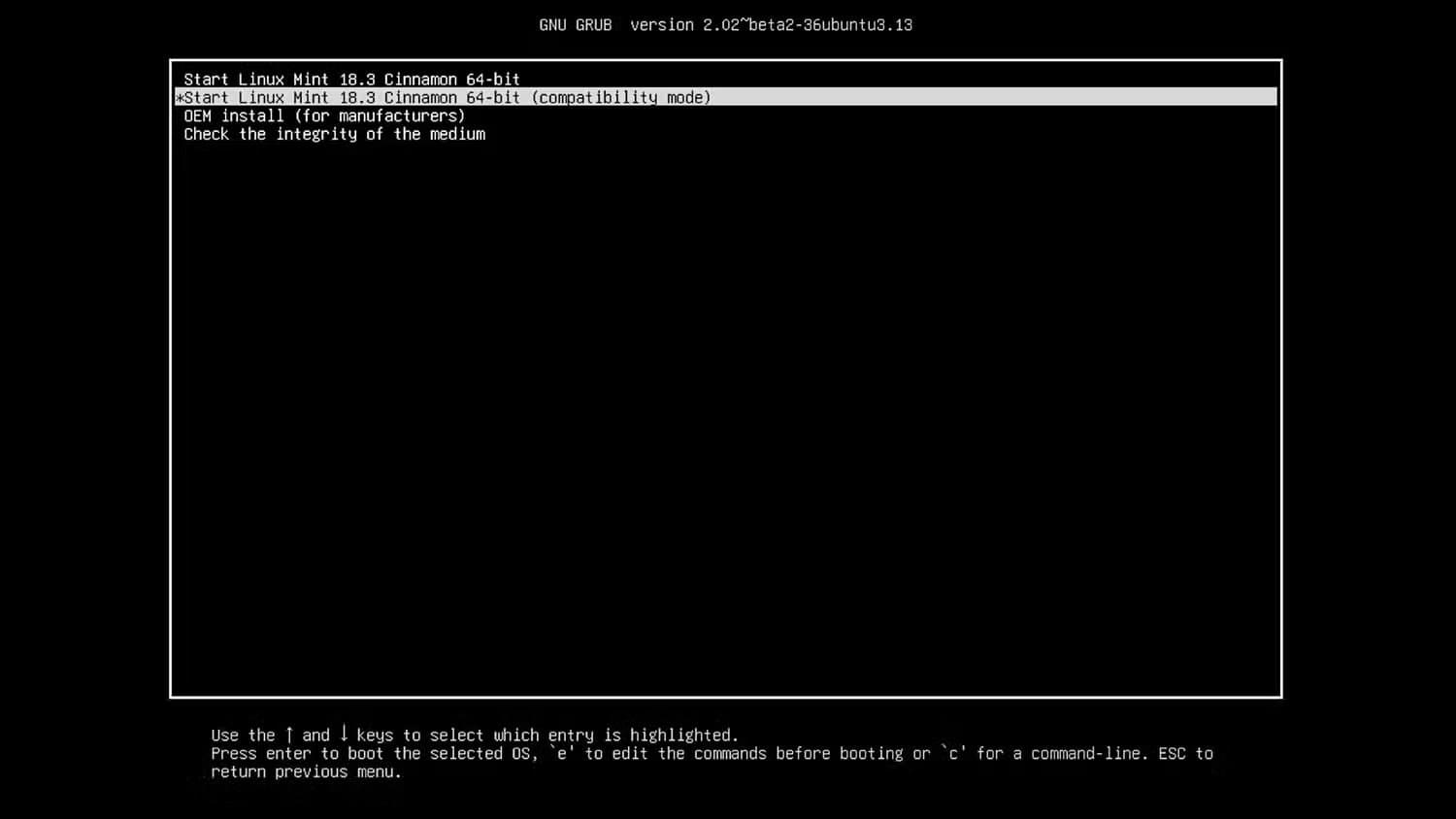 picking-linux-from-the-boot-menu ماذا تفعل إذا كان جهازك غير متوافق مع Windows 11