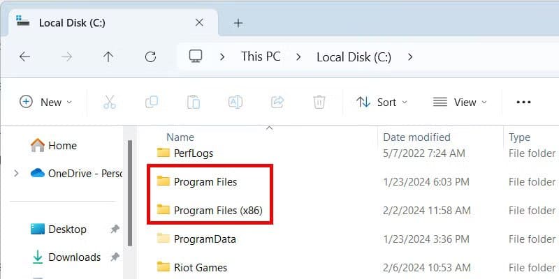 program-files-folders-windows-11 أفضل طريقة لنقل ملفاتك بين Windows وMac بدون مشاكل تنسيق أو قراءة