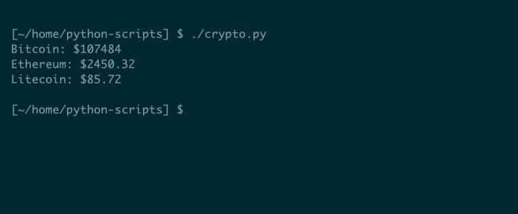 python-crypto-prices أهم نصوص Python التي تحتاجها لتبدأ البرمجة بسهولة