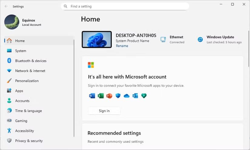 settings-menu أشياء يجب أن تعرفها قبل الترقية إلى Windows 11 لتفادي المشاكل الشائعة