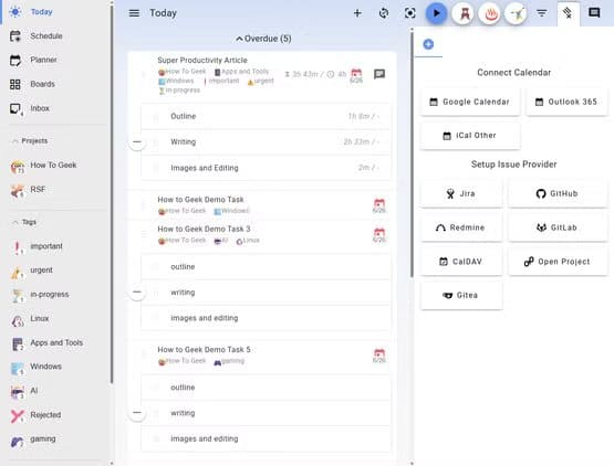 super-productivity-third-party-integrations تشغيل كل البرامج المهمة على Linux باستخدام هذه الحلول العملية