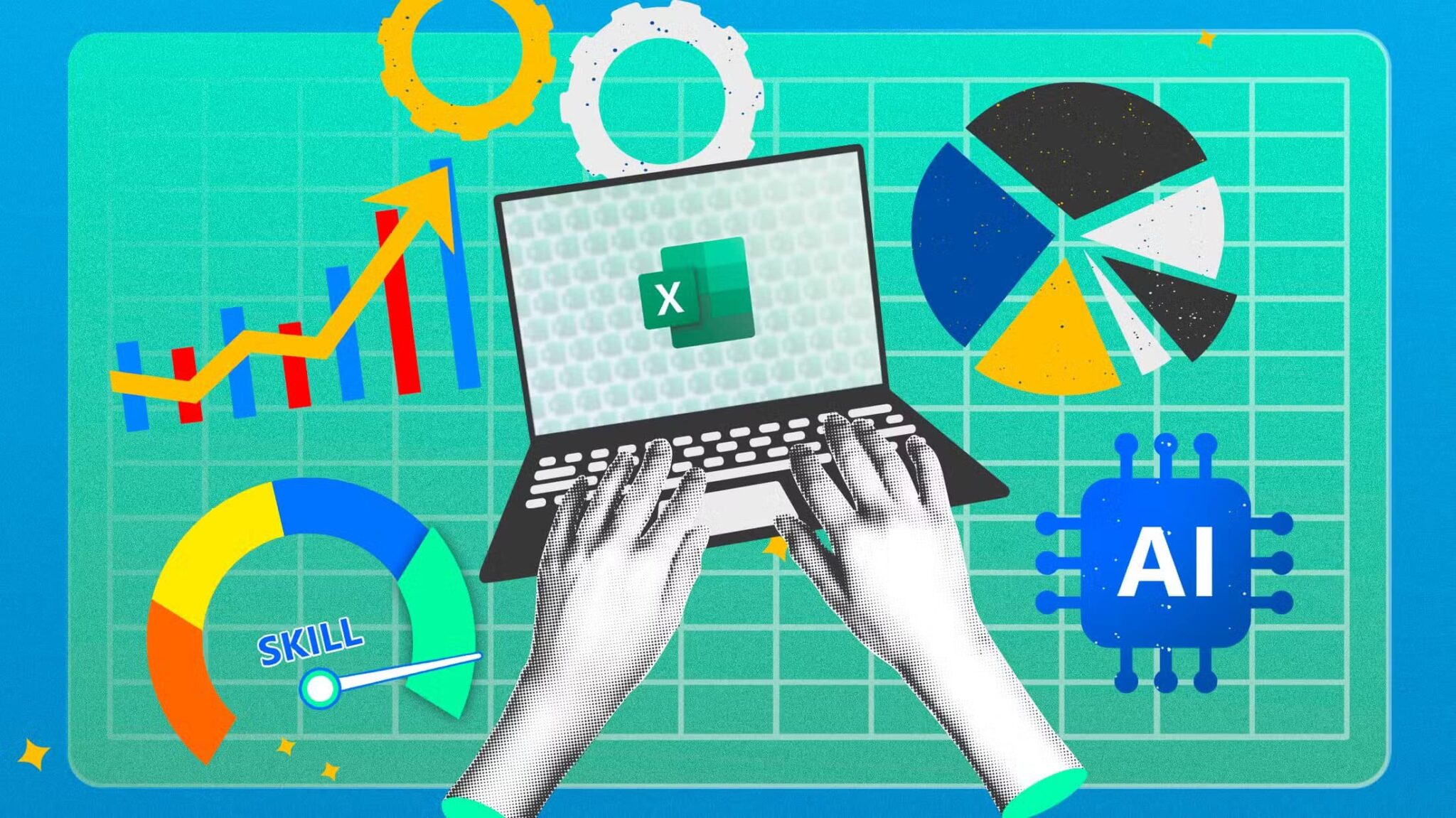 two-hands-using-a-laptop-with-the-excel-logo-on-the-screen-and-some-icons-and-charts-around-it-scaled ميزات رائعة في Excel ستغير طريقة عملك هذا الشهر