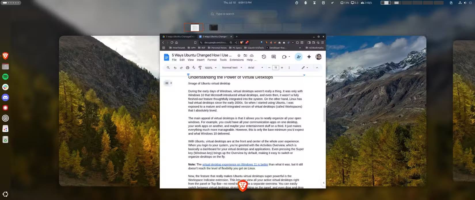 ubuntu-activities-overview تجربة استخدام مختلفة تجعل Ubuntu خيارًا لا يمكن تجاهله