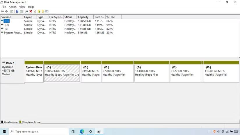 windows-disk-management-1 أفضل طريقة لنقل ملفاتك بين Windows وMac بدون مشاكل تنسيق أو قراءة