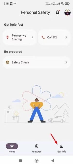 your-info-option-in-the-personal-safety-app إعدادات طوارئ يجب تفعيلها فورًا على كل هاتف Android لحمايتك في المواقف الخطيرة
