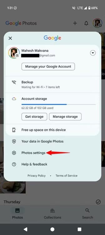 1-google-photos-settings كيف تمنع لقطات الشاشة من ملء مساحة صور Google وتحرر مساحة بسهولة
