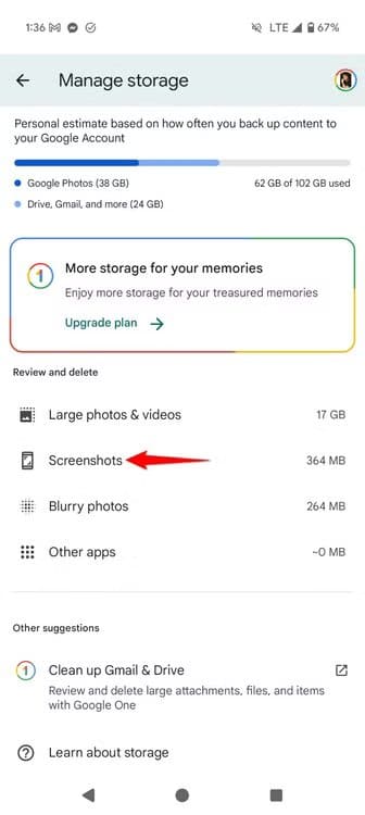 12-google-photos-review-screenshot-storage كيف تمنع لقطات الشاشة من ملء مساحة صور Google وتحرر مساحة بسهولة