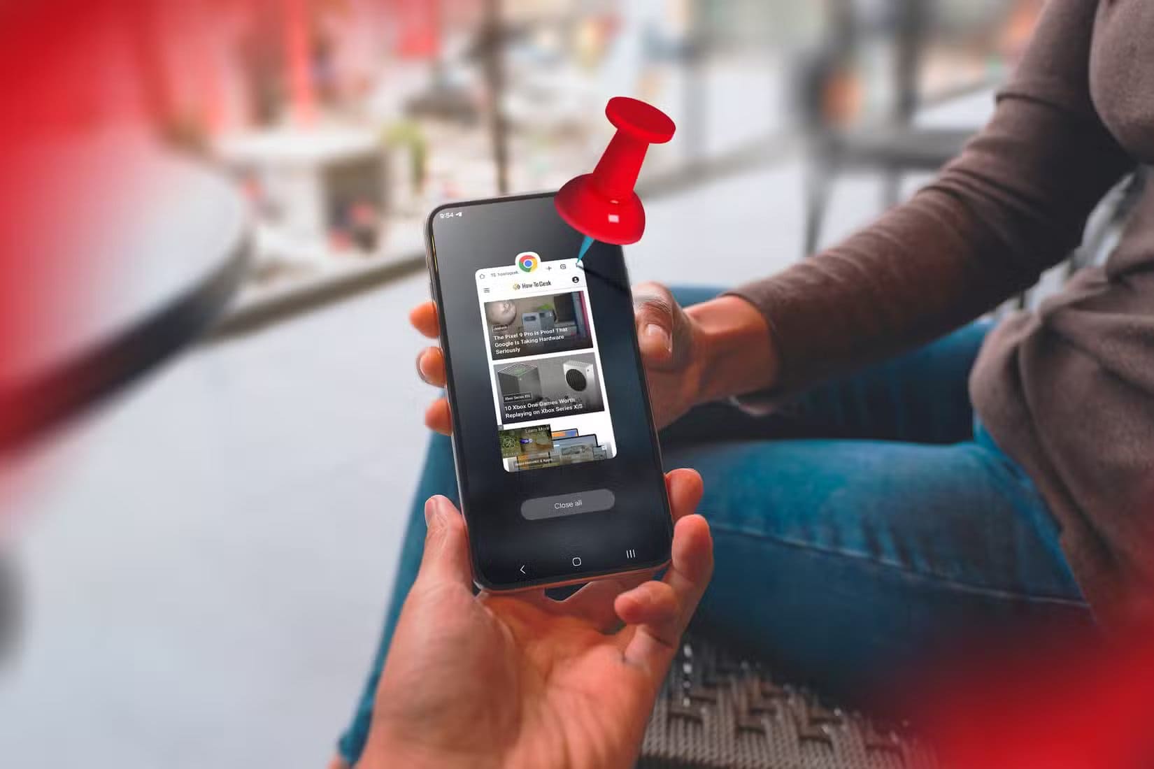 a-person-handing-a-phone-to-another-person-and-an-app-with-a-pin-on-the-phone-screen أسرار مفيدة في Android لا يعرفها أغلب المستخدمين