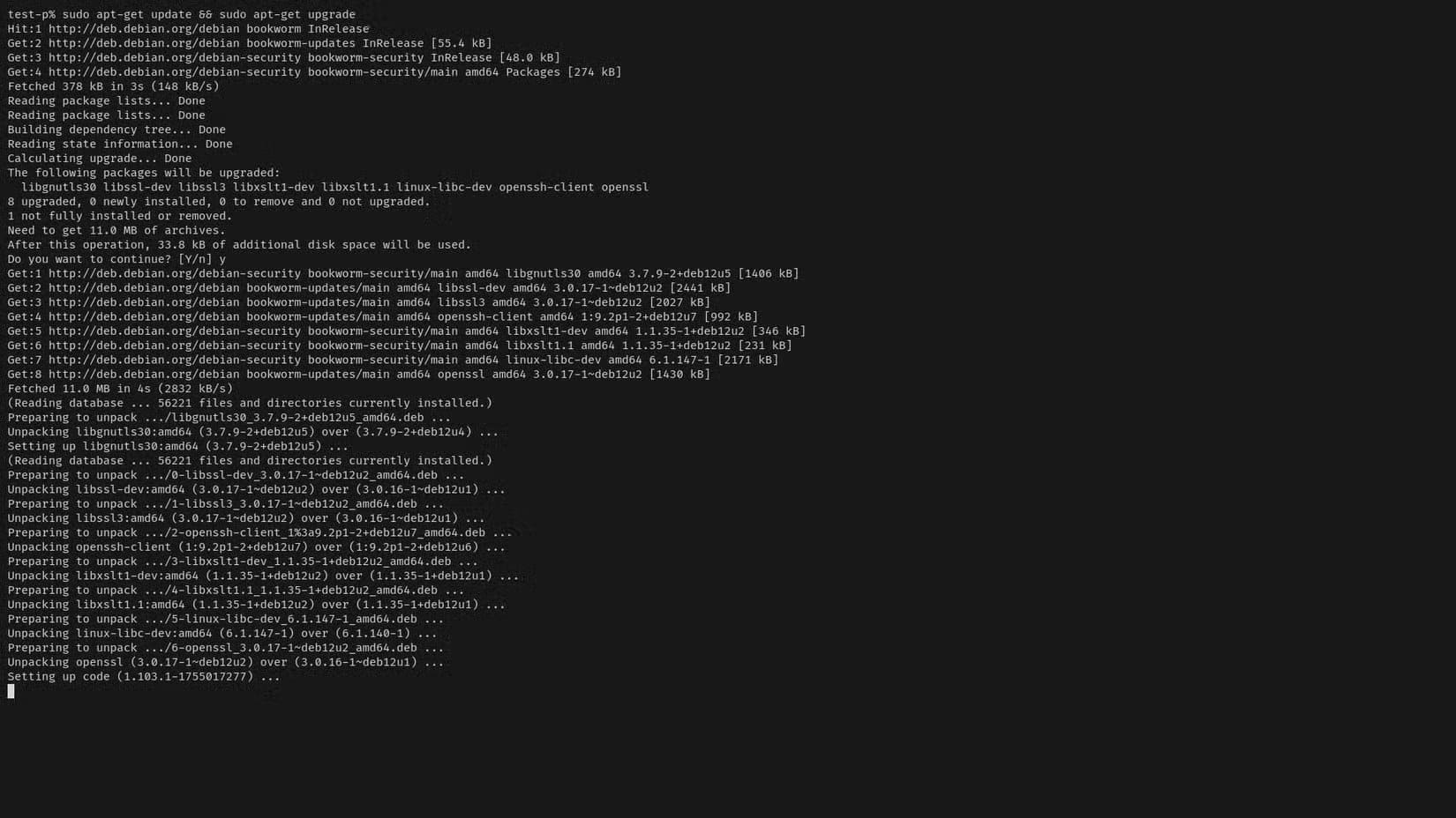 a-terminal-window-is-open-showing-the-text-output-from-a-debian-system-update-process علامات واضحة تؤكد أنك أصبحت تفكر بعقلية مستخدم Linux