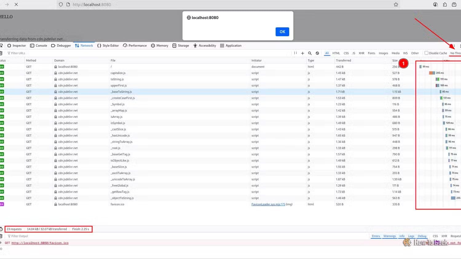 a-web-browser-dev-tools-window-showing-23-cascading-esm-requests-loading-sequentially-illustrating-dependent-module-imports السبب الرئيسي لبطء مواقع الويب وكيفية إصلاحه بدون أدوات مدفوعة