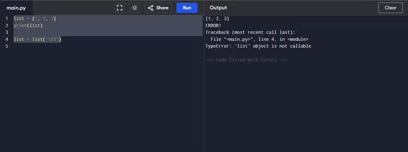 an-example-of-naming-a-python-list-as-list هكذا يتجنب المحترفون أخطاء Python التي تُفسد المشاريع البرمجية