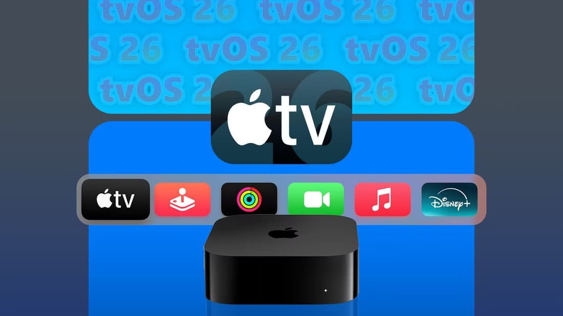 apple-tv-device-with-app-icons-on-screen-and-tvos-26-in-the-background 12 ميزة جديدة قادمة إلى Apple TV هذا الخريف