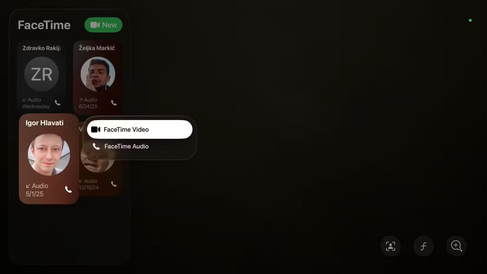 apple-tvos-26-facetime-app-contact-selected-video-audio-call-menu 12 ميزة جديدة قادمة إلى Apple TV هذا الخريف
