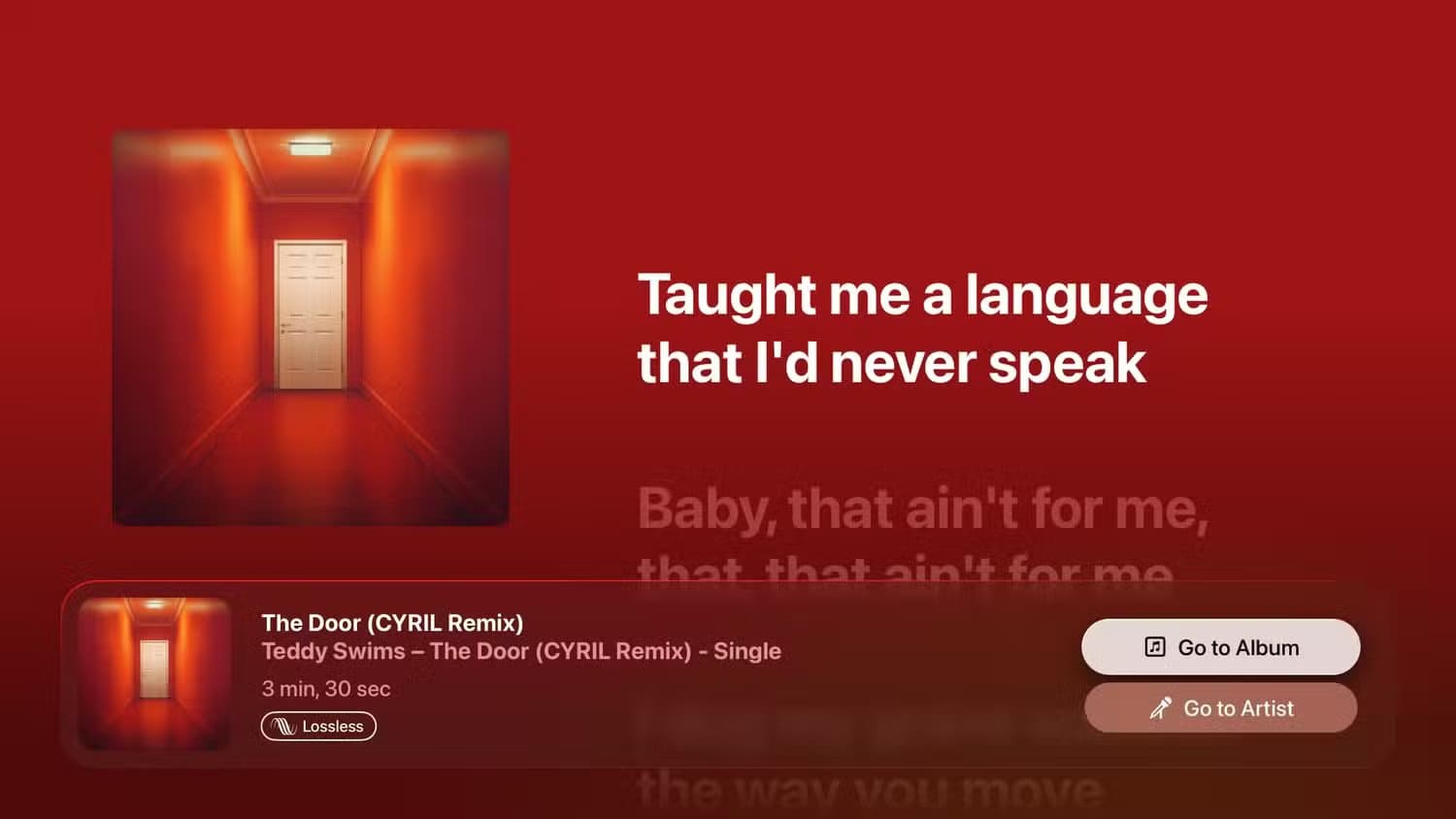 apple-tvos-26-music-app-playback-lyrics-go-to-album-selected 12 ميزة جديدة قادمة إلى Apple TV هذا الخريف