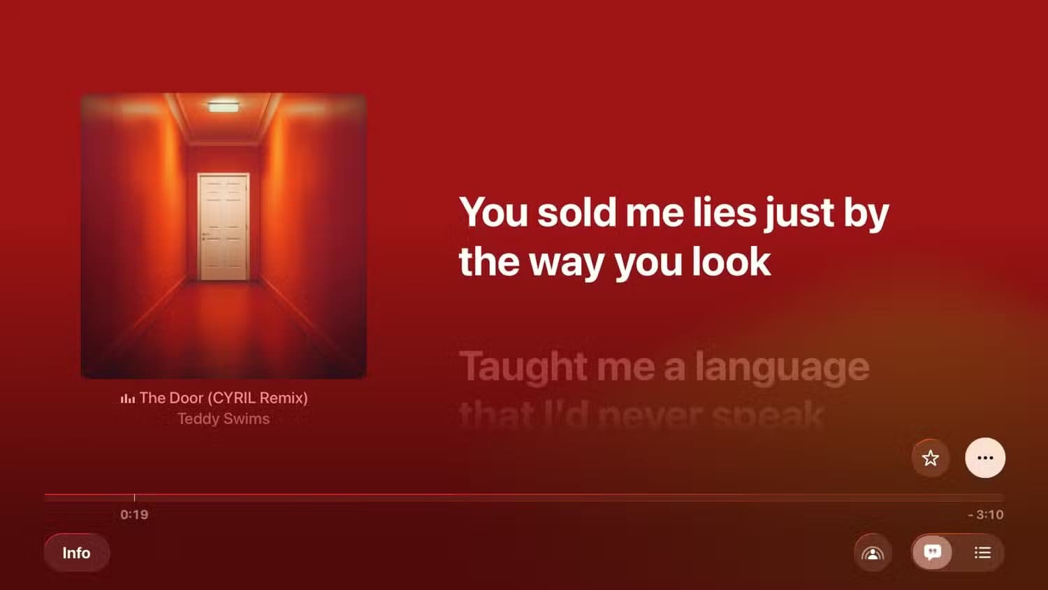 apple-tvos-26-music-app-playback-lyrics-more-button-selected 12 ميزة جديدة قادمة إلى Apple TV هذا الخريف