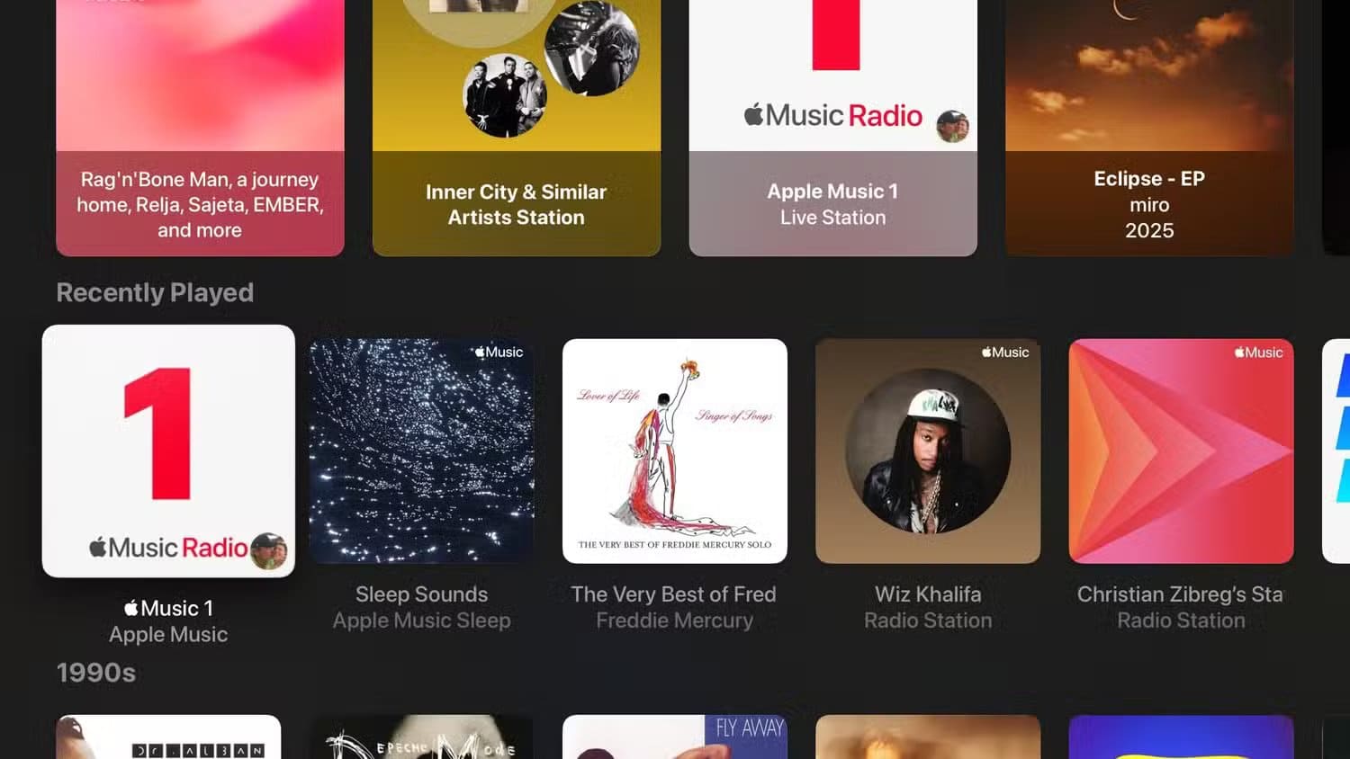 apple-tvos-26-music-app-recently-played-section 12 ميزة جديدة قادمة إلى Apple TV هذا الخريف