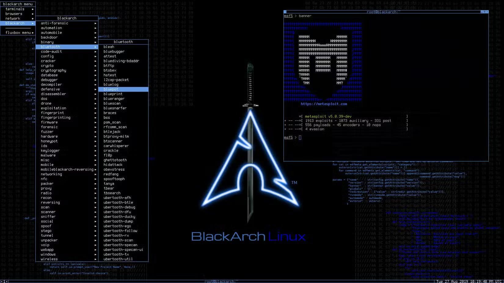 blackarch-fluxbox-desktop-overview أفضل توزيعات لينكس المبنية على Arch حسب التجربة والتقييم