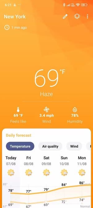 breezy-weather-homescreen أفضل تطبيقات الطقس على أندرويد الآمنة التي تحمي خصوصيتك
