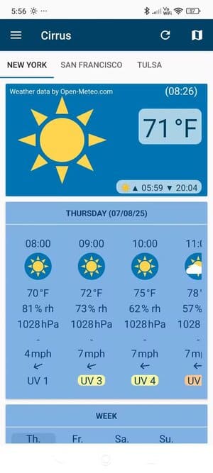 cirrus-homescreen أفضل تطبيقات الطقس على أندرويد الآمنة التي تحمي خصوصيتك