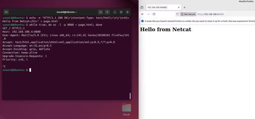 creating-a-minimal-web-server-using-the-nc-command طرق استخدام الأمر nc في Linux لاختبار الشبكات وحل مشاكل الاتصال