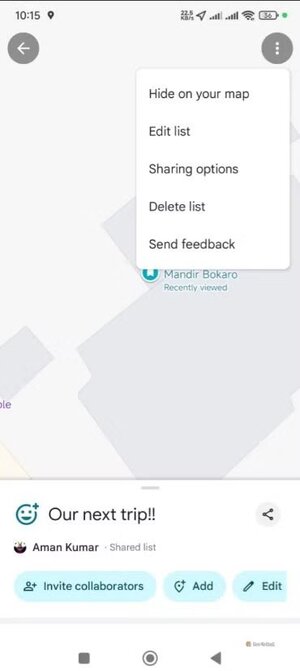 delete-list-option-in-google-maps أهم استخدامات Google Maps التي لا يعرفها الكثيرون غير الملاحة