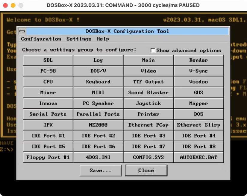 dosbox-x-with-the-configuration-tool-on-display أفضل بدائل DOSBox التي تمنحك تجربة لعب أكثر استقرارًا وسلاسة