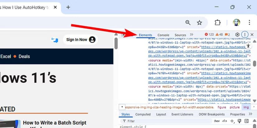 elements-pane-chrome-inspector طرق ذكية لاستخدام أدوات الفحص في Chrome دون الحاجة لخبرة تقنية