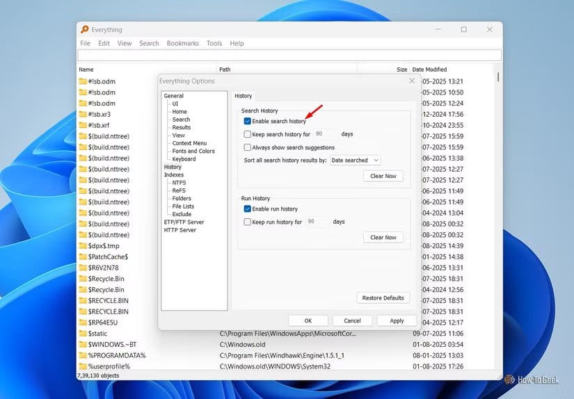 enable-search-history-box-in-the-everything-app-1 3 تطبيقات ويندوز غير معروفة ستجعل تجربتك أسرع وأسهل