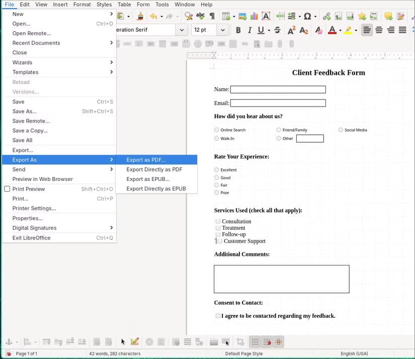 export-form أفضل طريقة مجانية لإنشاء ملفات PDF قابلة للتحرير بسهولة وبجودة عالية