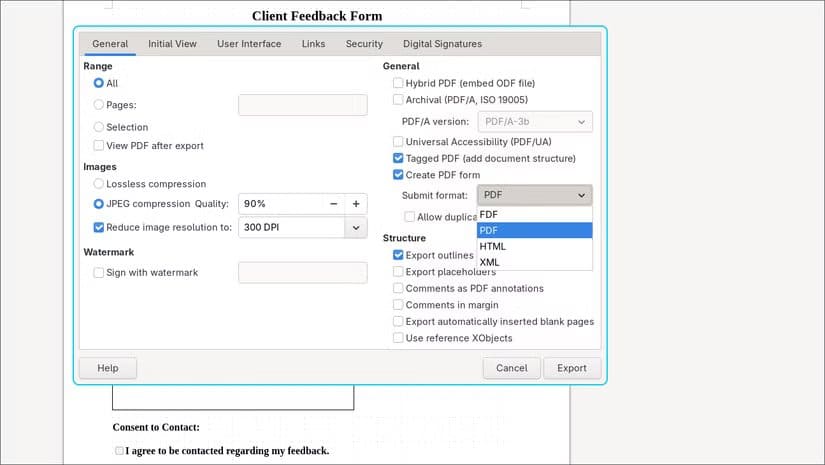 exporting-form أفضل طريقة مجانية لإنشاء ملفات PDF قابلة للتحرير بسهولة وبجودة عالية