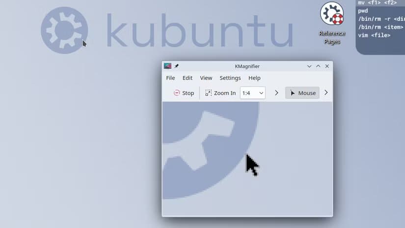 kmagnifier-app-with-the-kubuntu-logo-zoomed-in أفضل 3 تطبيقات Linux مجانية تمنحك تجربة مختلفة