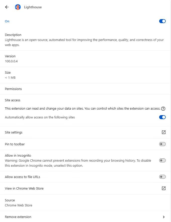 lighthouse-details مخاطر إضافات المتصفح على الخصوصية التي يتجاهلها الكثير من المستخدمين