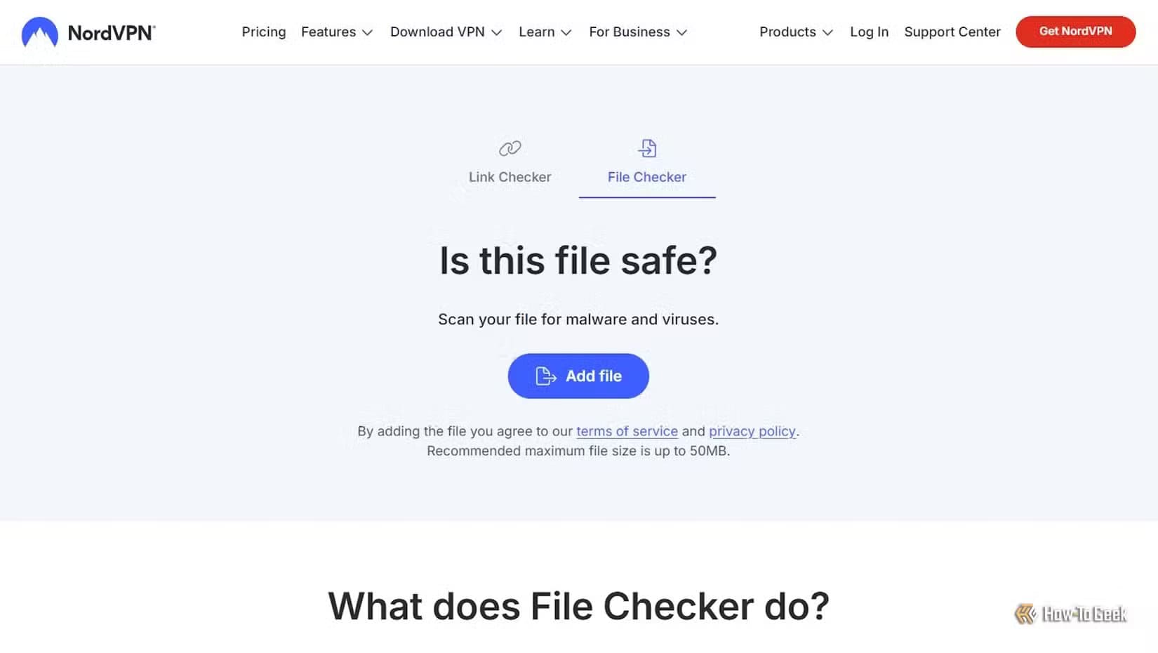 nordvpn-file-checker كيف تفحص أي ملف مشبوه باستخدام أدوات مجانية بدون تحميل برامج