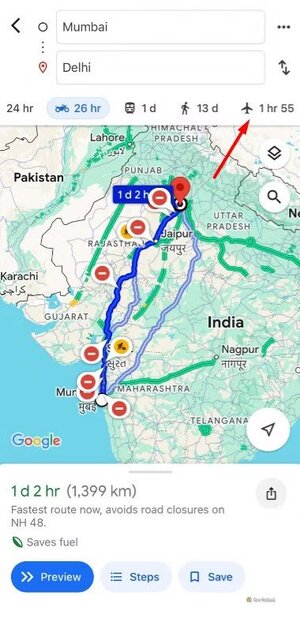 plane-icon-in-google-maps أهم استخدامات Google Maps التي لا يعرفها الكثيرون غير الملاحة