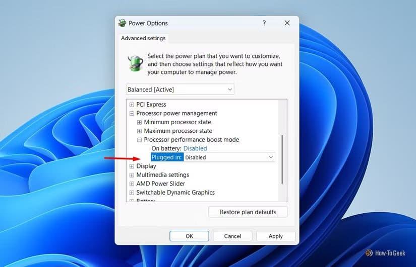 processor-performance-boost-mode-option-in-the-power-options-window أسباب سخونة الكمبيوتر المحمول وطرق فعالة لتبريده بسهولة