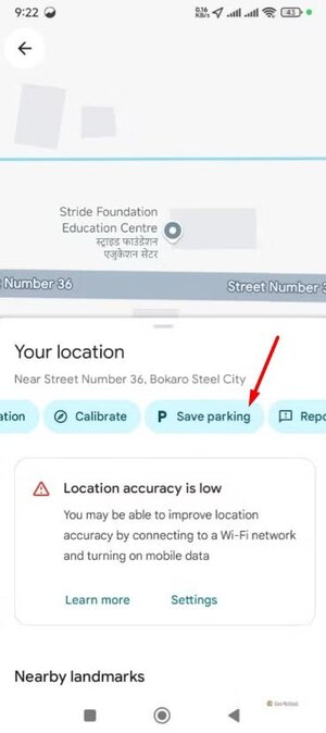 save-parking-option-in-google-maps أهم استخدامات Google Maps التي لا يعرفها الكثيرون غير الملاحة