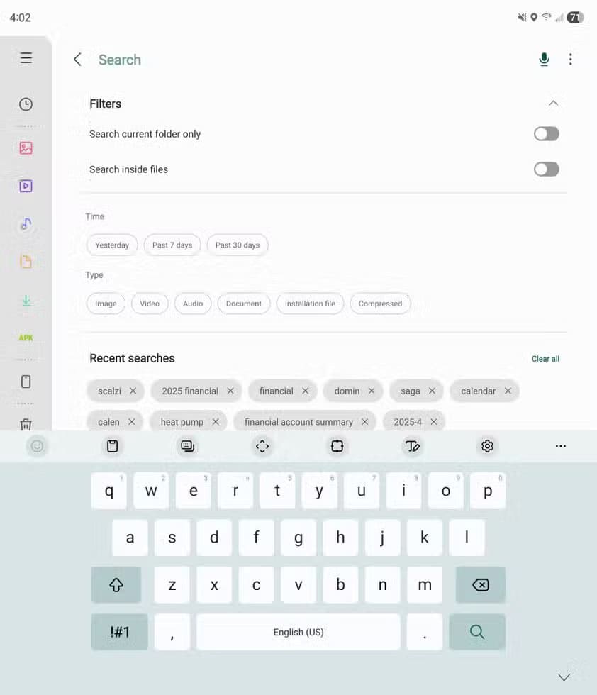 search-filters-within-samsung-my-files طرق فعالة للعثور على الملفات المخفية والمعطلة من الهاتف بسهولة