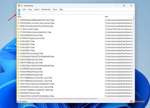 searching-for-files-ending-with-s-in-the-everything-app-1 3 تطبيقات ويندوز غير معروفة ستجعل تجربتك أسرع وأسهل