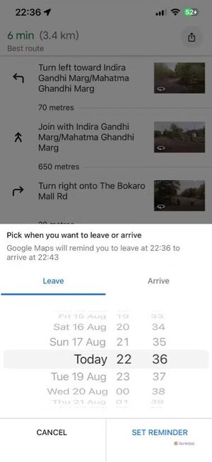 set-reminder-option-in-google-maps أهم استخدامات Google Maps التي لا يعرفها الكثيرون غير الملاحة