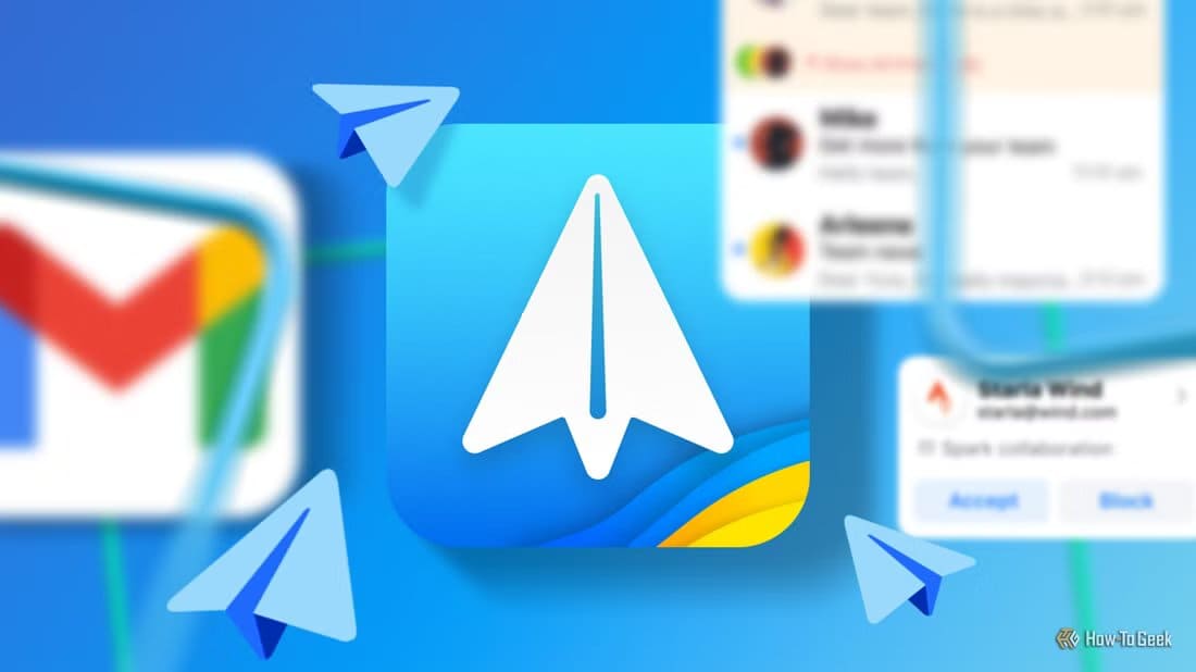 spark-mail-logo-in-the-center-surrounded-by-flying-paper-plane-icons-with-a-blurred-gmail-logo-on-the-left Spark Mail يتفوق على Gmail بهذه المزايا التي لا يعرفها الكثيرون