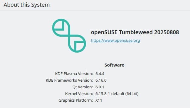 system-info-on-opensuse-tumbleweed اكتشفت حقائق مدهشة بعد استخدام openSUSE Linux لأول مرة