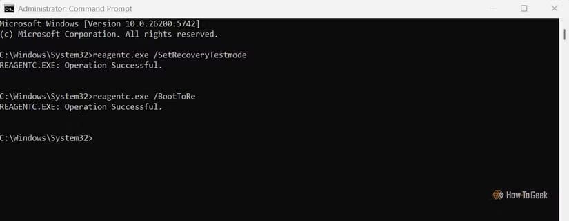 test-mode-command-in-command-prompt طريقة استعادة نظام Windows 11 بسرعة بعد فشل التمهيد بدون فقدان الملفات