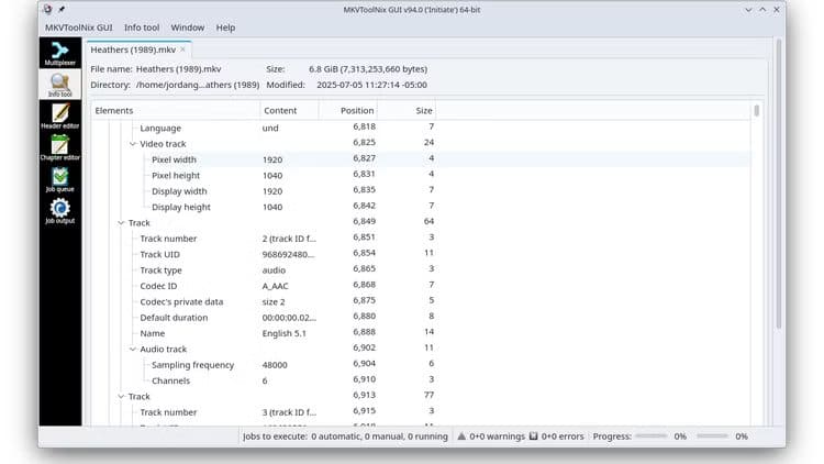 the-mkvtoolnix-app-with-the-info-tool-open تطبيقات Linux المفيدة التي يستخدمها كثير من المحترفين