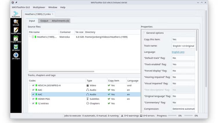 the-mkvtoolnix-app-with-the-multiplexer-menu-open-showing-mkv-options تطبيقات Linux المفيدة التي يستخدمها كثير من المحترفين