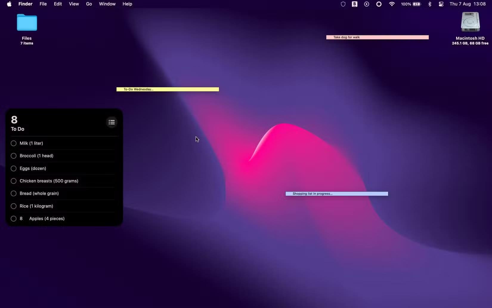 the-reminders-widget-in-macos أفضل تطبيق Mac قديم ما زال ينافس أقوى البرامج الحديثة