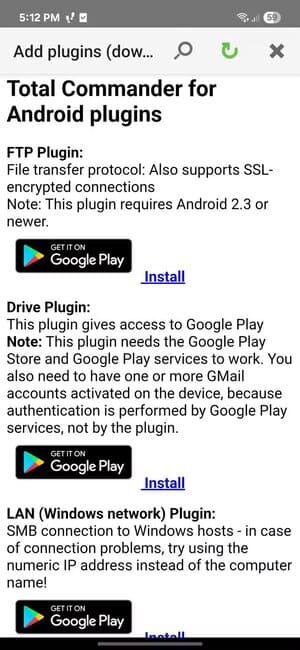 total-commander-android-17 أفضل مدير ملفات على Windows متاح الآن على Android وما الذي يميزه عن التطبيقات الأخرى