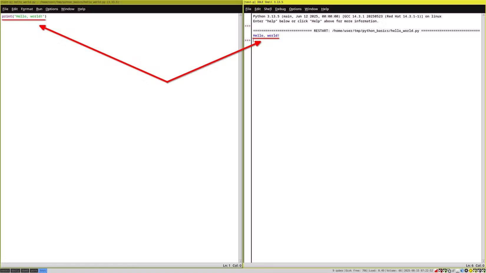two-windows-are-shown-side-by-side-split-dd تعلم أساسيات لغة بايثون للمبتدئين خطوة بخطوة